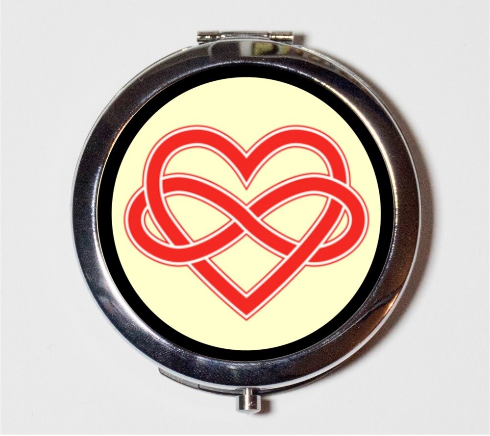 Polyamory Infinite Love Compact Mirror Make Up Pocket Mirror Cosmetic