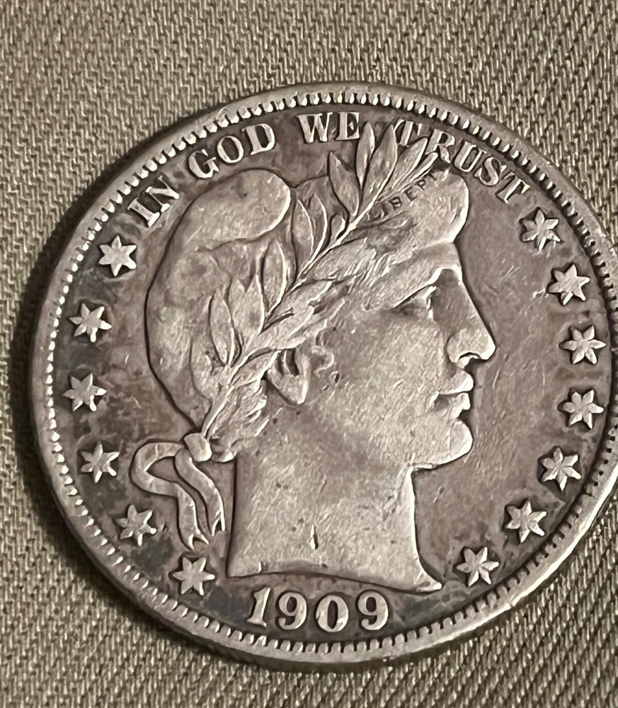 1909-s 50C Barber Half Dollar , VF