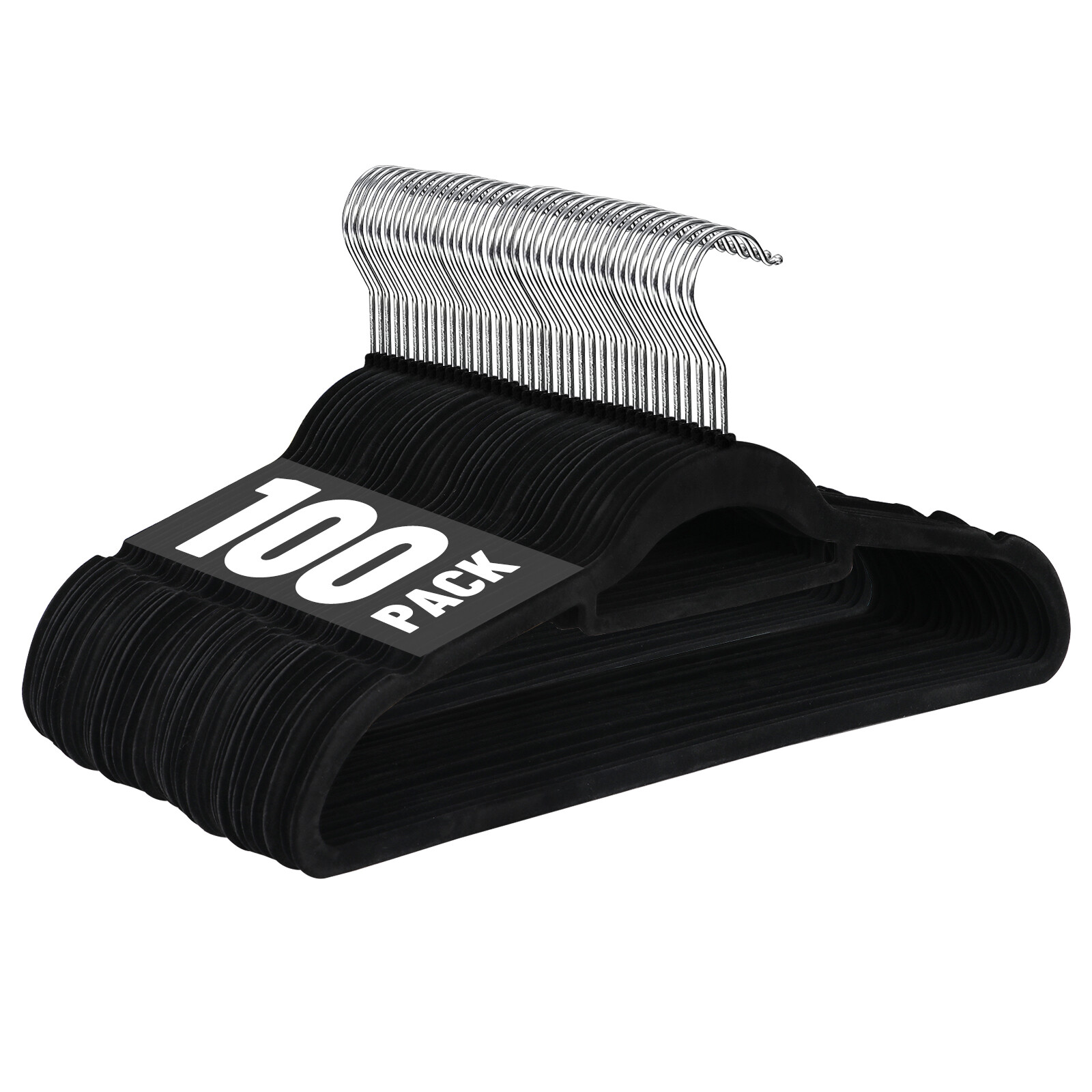 100/200/300/400 Pack Velvet Hangers Flocked Non-Slip Clothes Hangers Swivel Hook