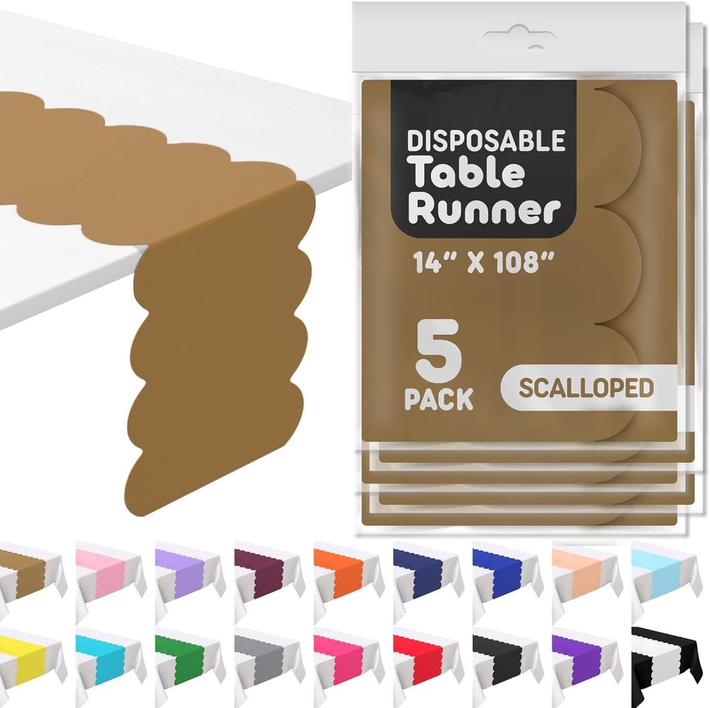 Gold Plastic Disposable Table Runner.. SopTable Runner Adds A  of