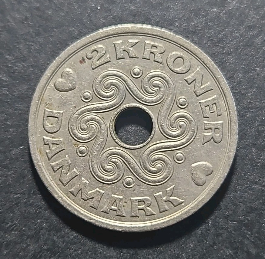 1993 Denmark 2 Kroner (KM.#874)
