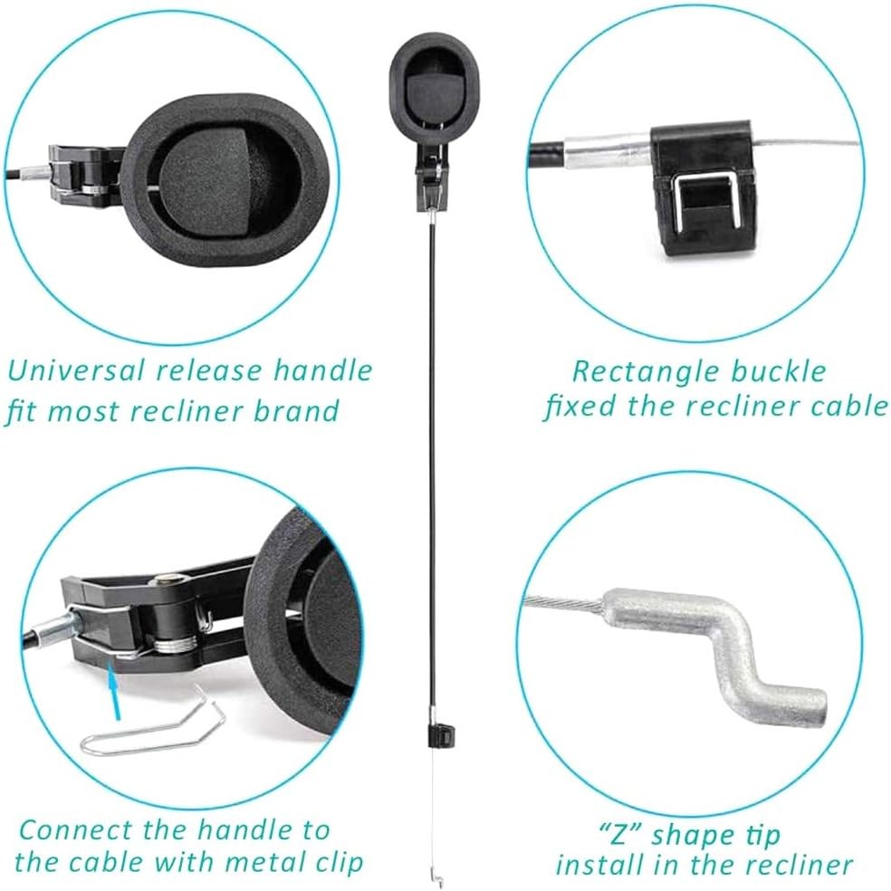 Recliner Release Pull Handle Replacement with Cable