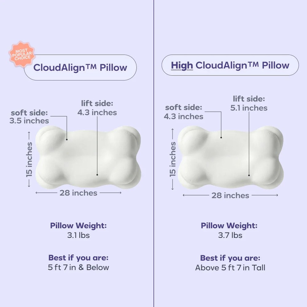 mellow cloud align pillow (Regular) 5 ft 7 & under