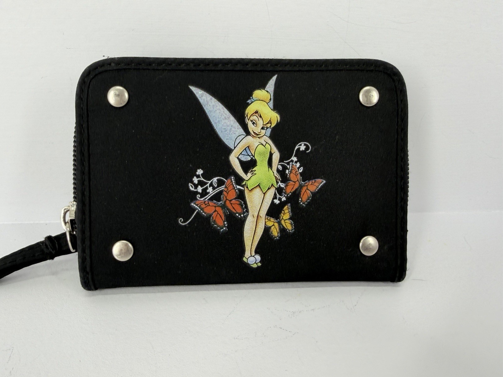 Vintage Disney Tinkerbell Small Black Cloth Wallet  (see Description)