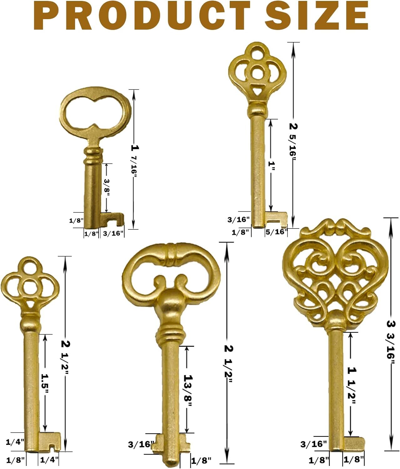 10PCS Universal Skeleton Keys Replacement for Vintage Antique Furniture