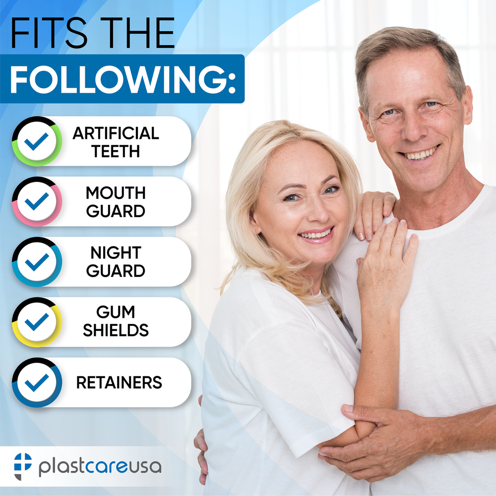 Yellow 80 Pack Bulk Denture Case Bath Holders Retainers Teeth Guards (Sealed)