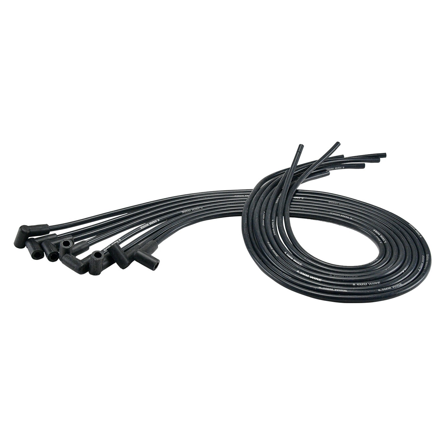 SB Chevy HEI Distributor Black Cap & Rotor & 8.5mm Black Spark Plug Wires SBC V8