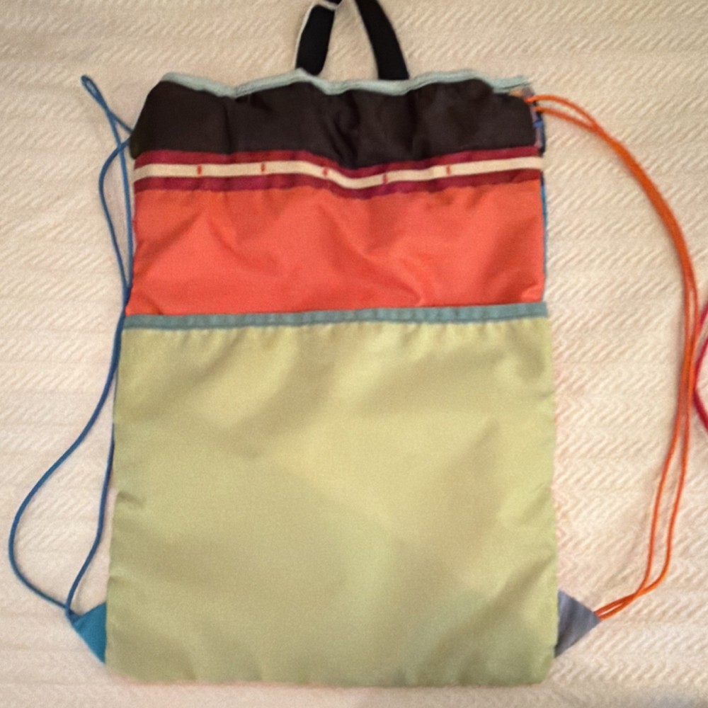 Cotopaxi Multicolor Nylon Drawstring Daypack Lightweight Hiking Camping