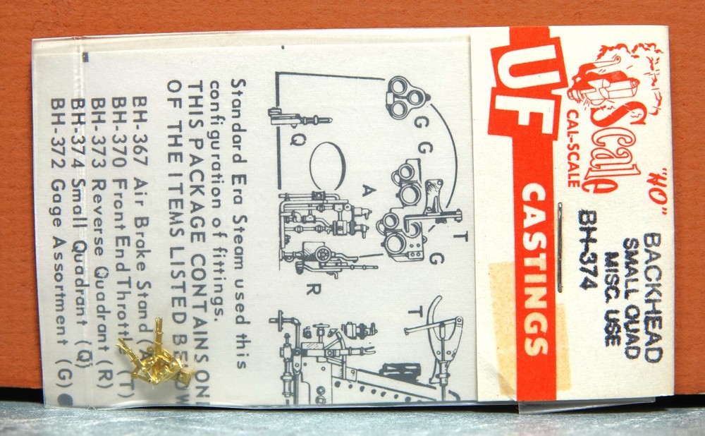 CAL-SCALE HO SCALE BACKHEAD SMALL QUADRANT MISC. USES # BH-374