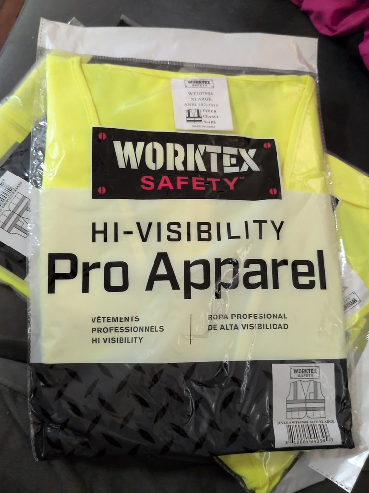 Worktex Safety Yellow Basic Ansi 107-2015 Type R Class Xtra Large 4 Pack
