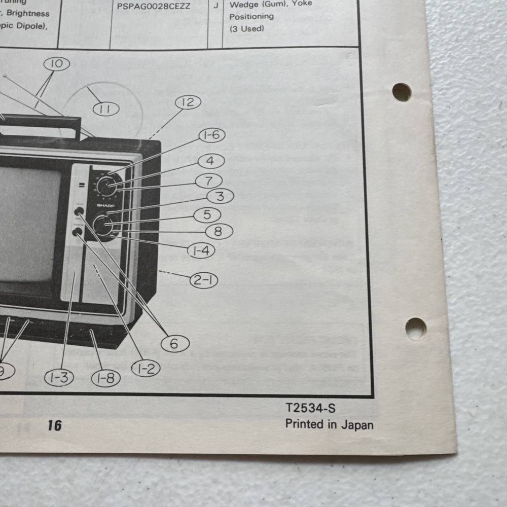 Sharp Electronics Color TV Model C1335 Preliminary Service Information