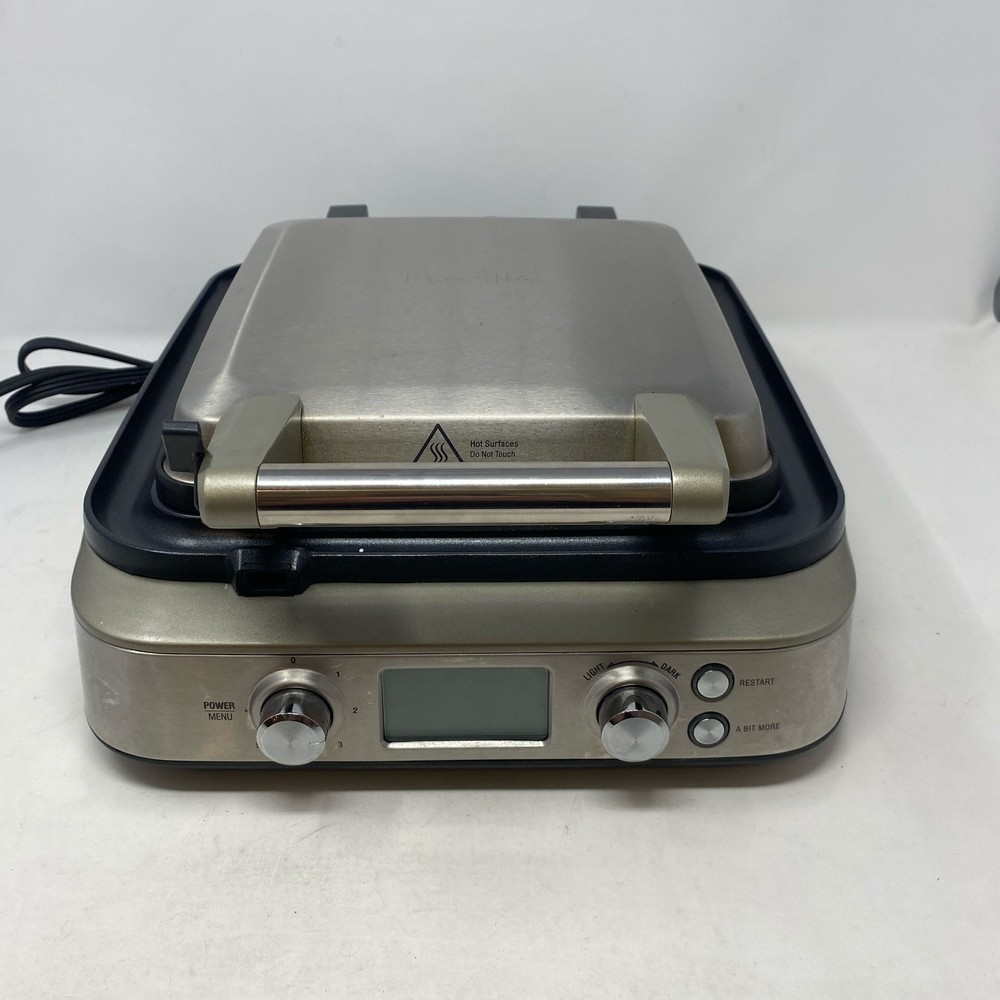 Breville Smart Waffle Pro 4-Slice Waffle Maker, Silver