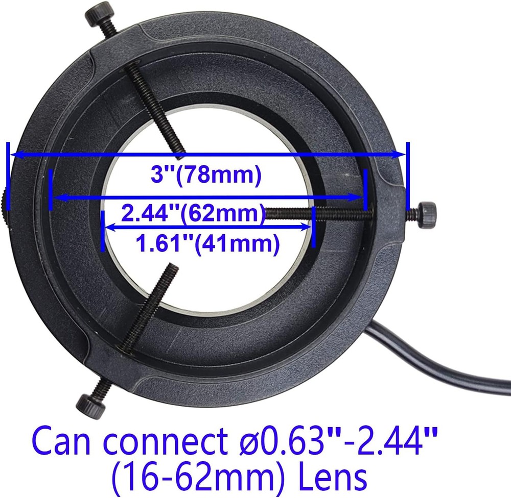 144 LED Microscope Ring Light, USB 5V, Brightness & Color Temp Adjustable