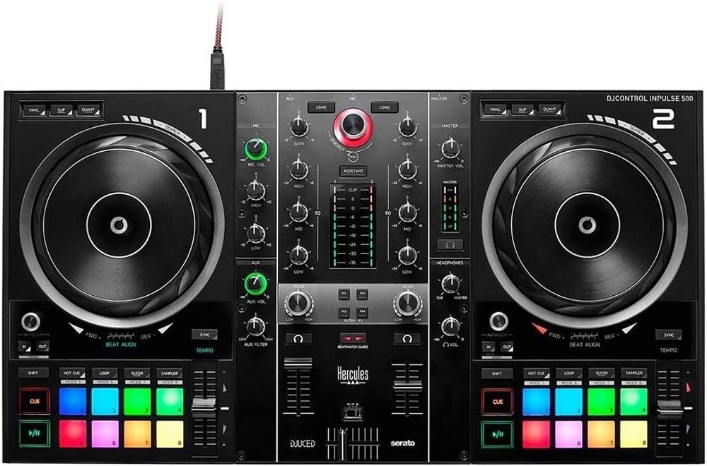 DJControl Inpulse 500 - 2-Deck USB DJ Controller with RGB Pads & Audio Interface