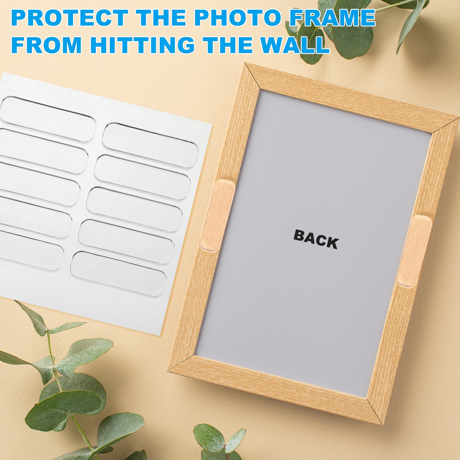 60Pcs Cabinet Door Bumper 1.4"x0.4" Self Adhesive Rubber Bumper Stripes Clear