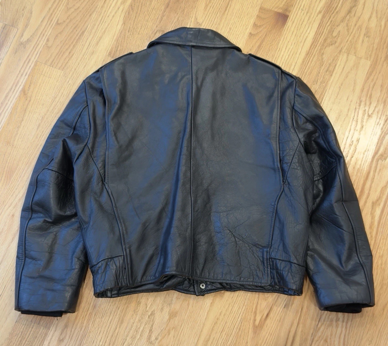 Vintage Chicago Cop Shop CPD Leather Police Jacket Mens 40 Black Patrol