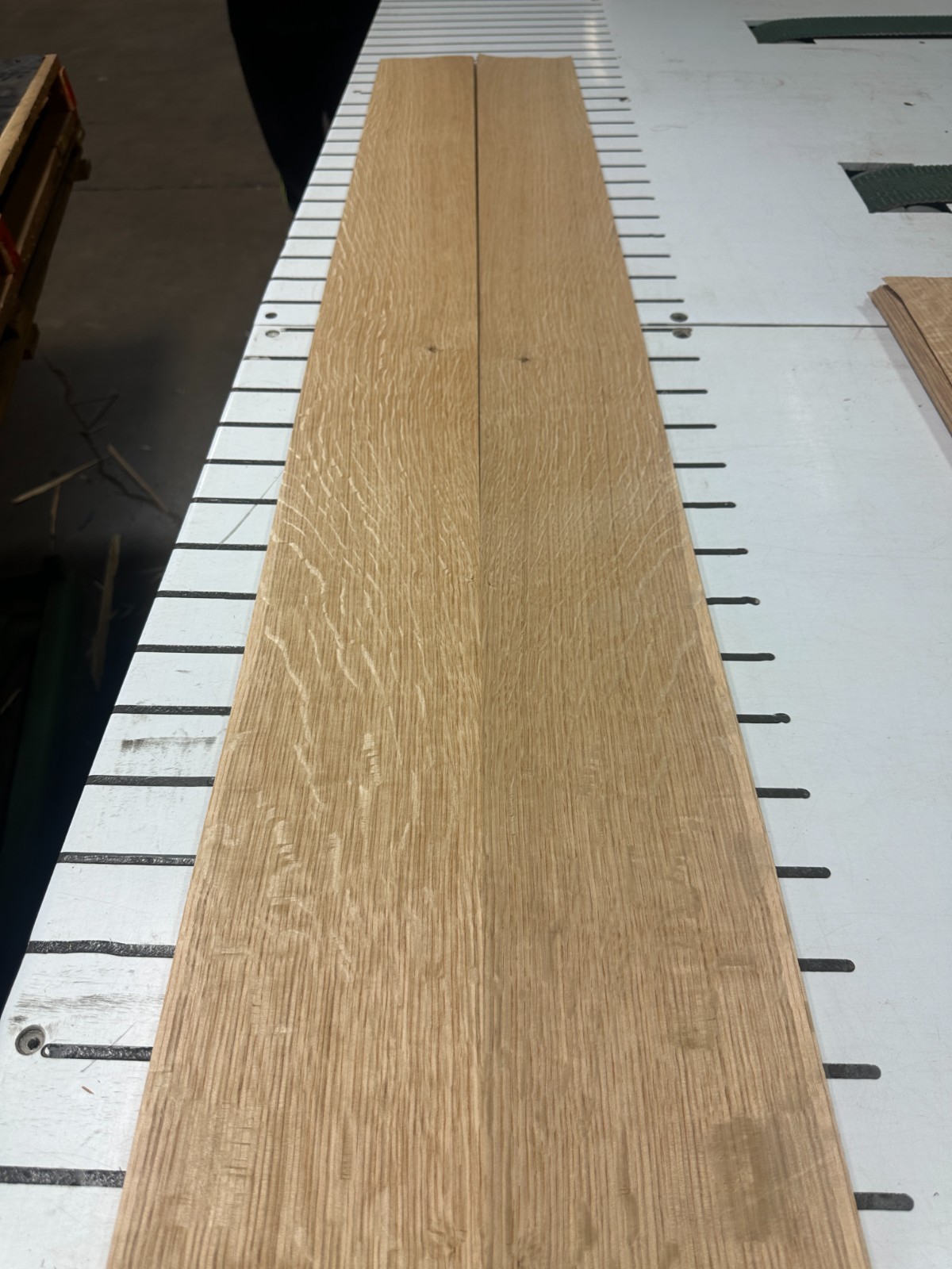 White Oak Flake Raw Wood Veneer 2 sheets 97" x 5.5'' 917N