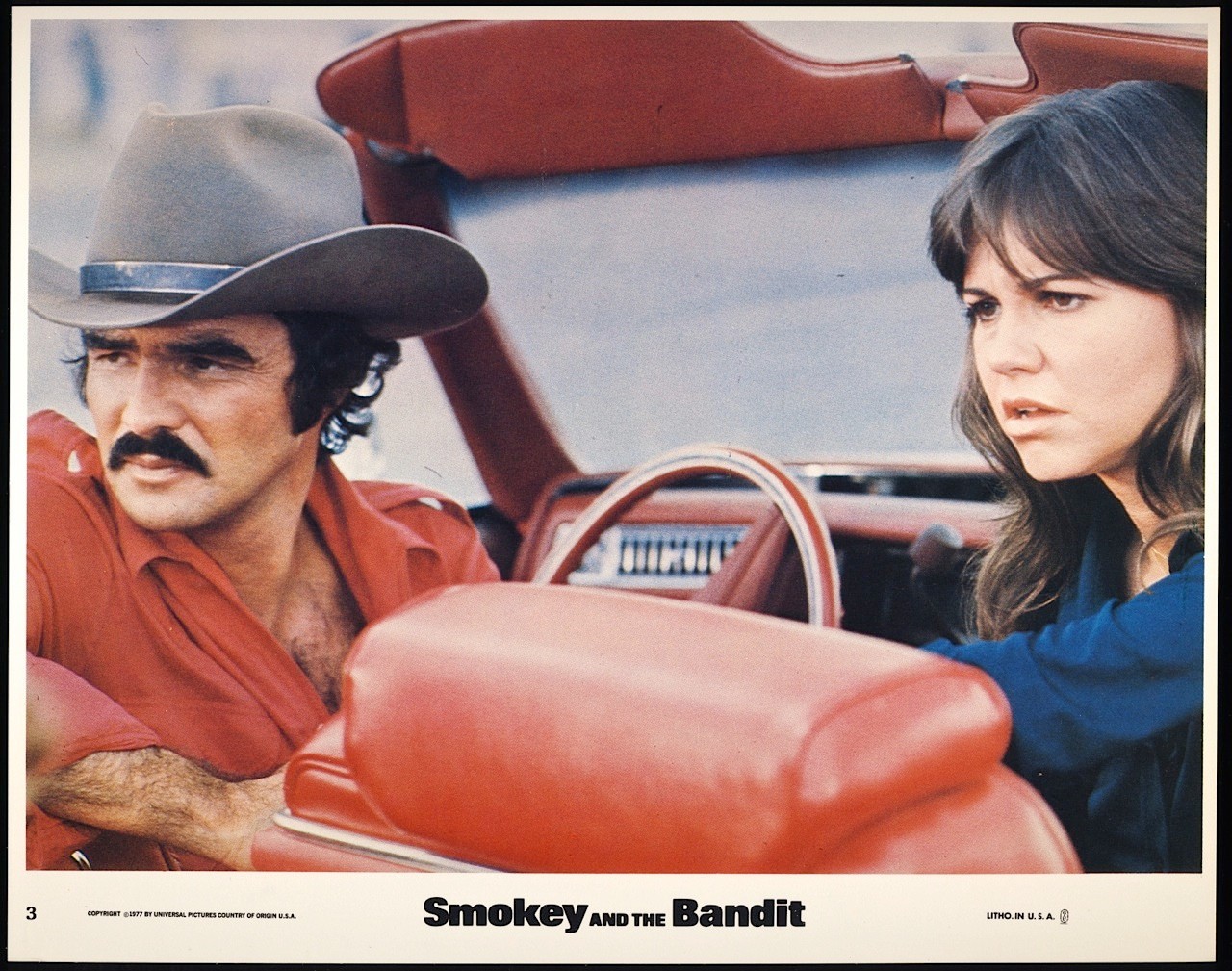 1977 SMOKEY AND THE BANDIT Lobby Card #3 BURT REYNOLDS Sally Field UNIVERSAL