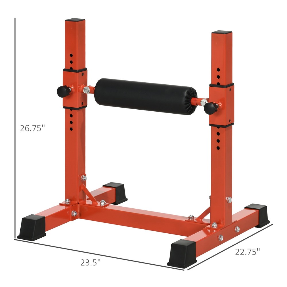 Bulgarian Split Squat Stand Adjustable Single Leg Squat Roller, Red