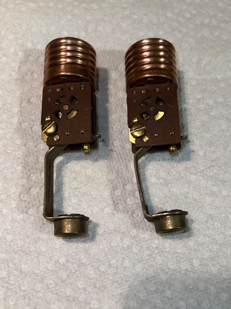 1920’s Antique Pull Chain Candlestick k Socket Arrow (Pair)