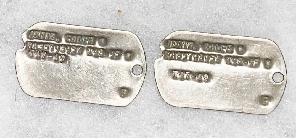Post-WWII Ralph Jentz T-47 Dog Tag Set