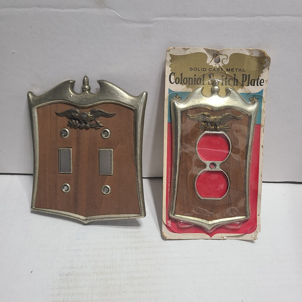 New Vintage Dilly Solid Cast Metal Colonial American Eagle Switch Plates