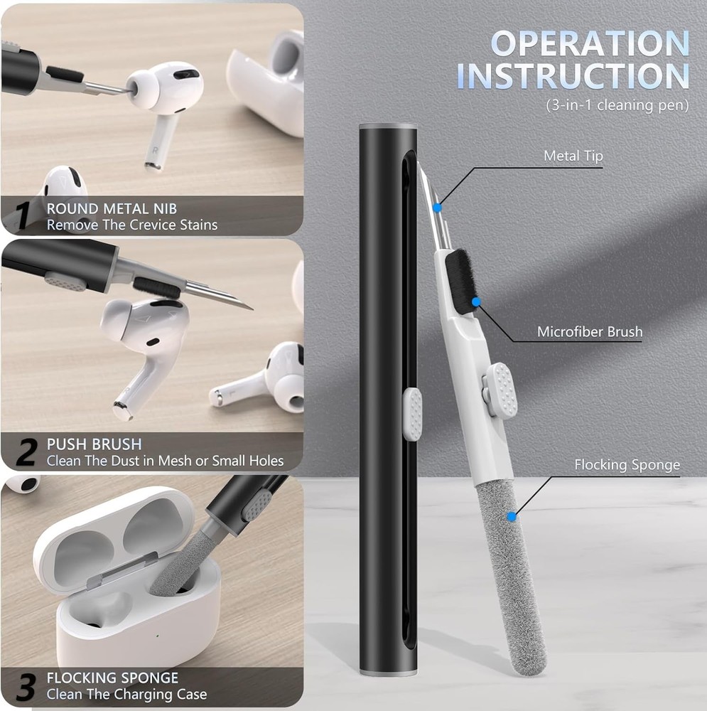 Memory Foam Replacement Ear Tips Compatible with AirPods Pro 3Pair Black