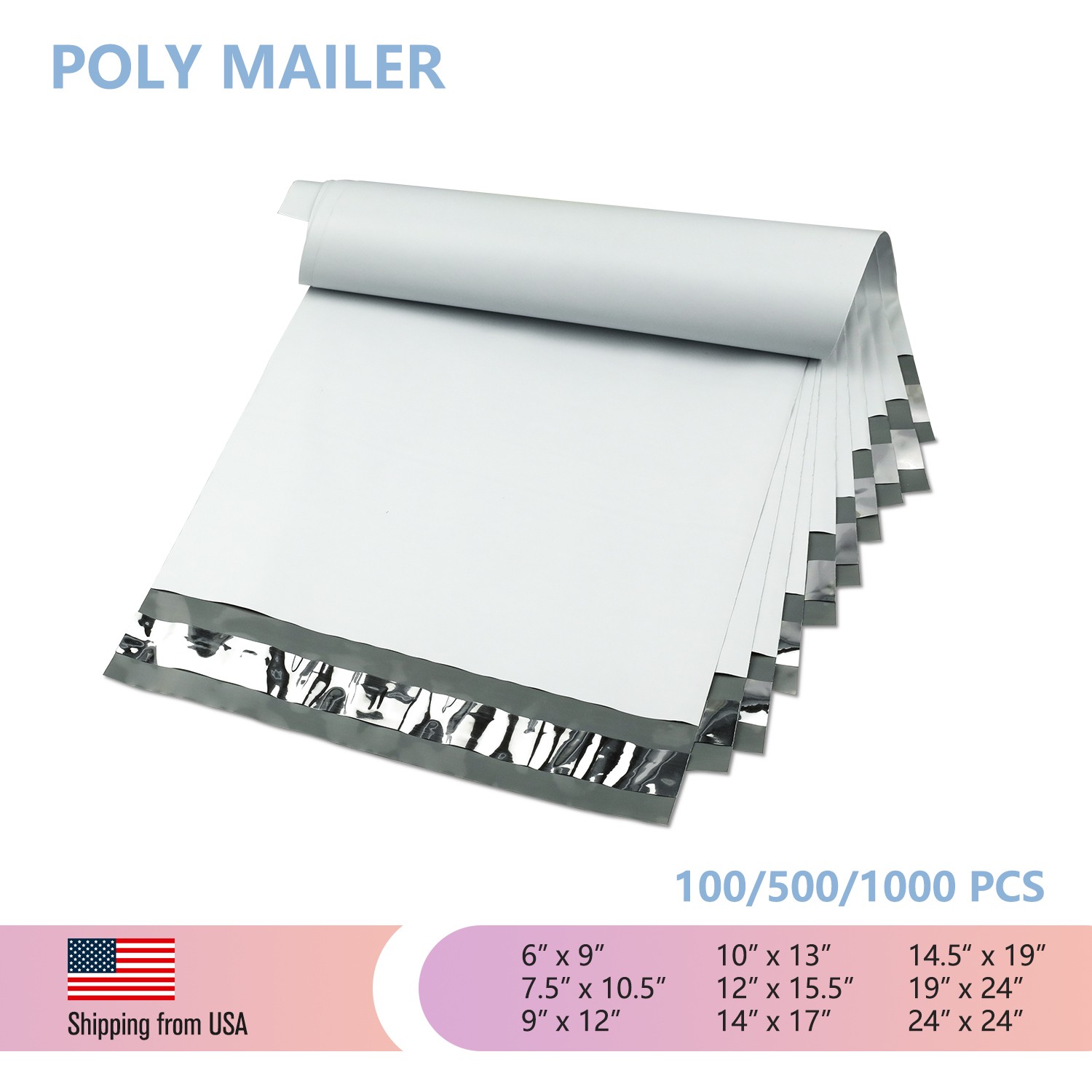 Poly Mailer Shipping Envelope Self Seal Waterproof Polyethylene Bulk Package Bag