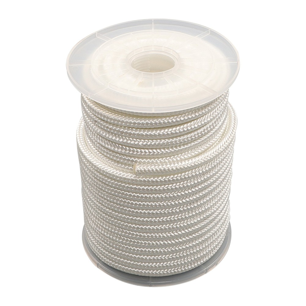 3/8 Inch Nylon Rope 100 Foot Spool 100% Nylon Solid Braid Rope Dyeable White