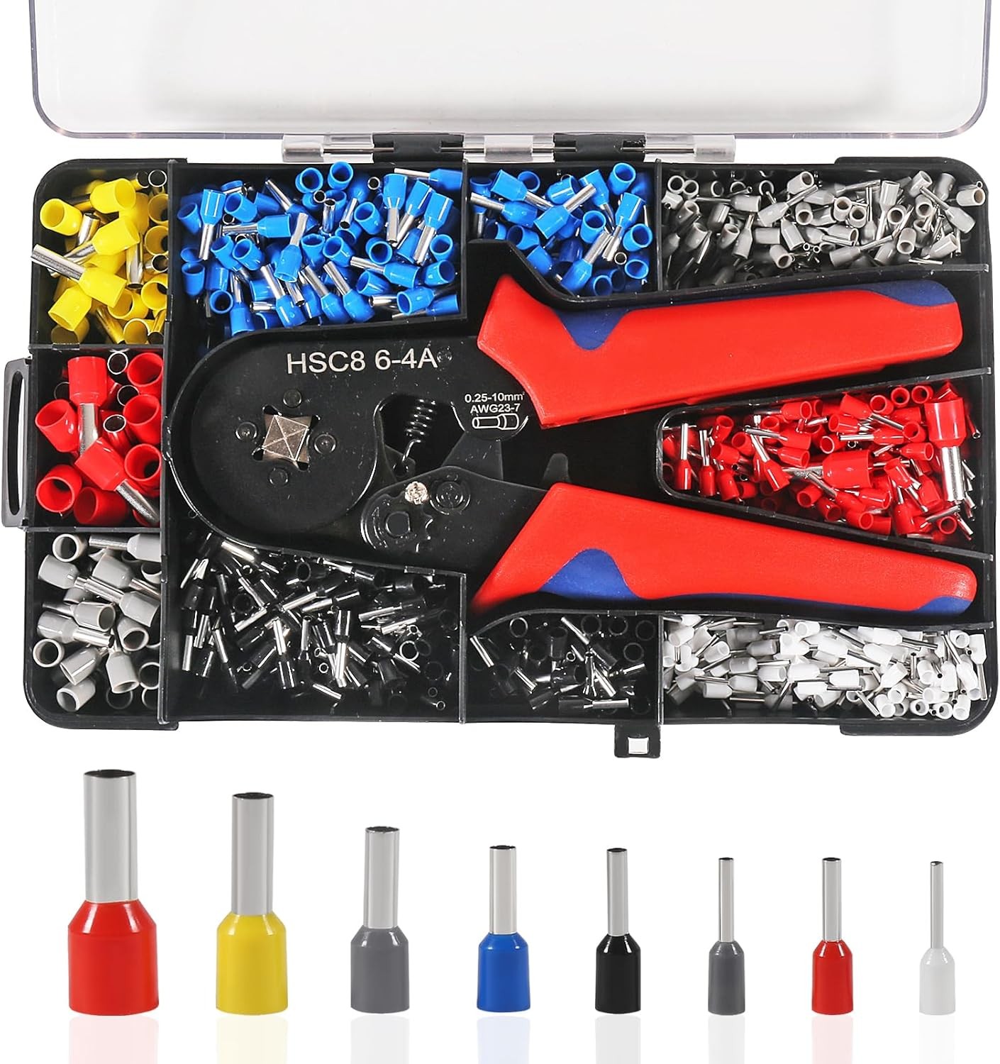 Ferrule Crimping Tool Kit Self-adjustable Wire Crimper Pliers 1200pcs Terminal