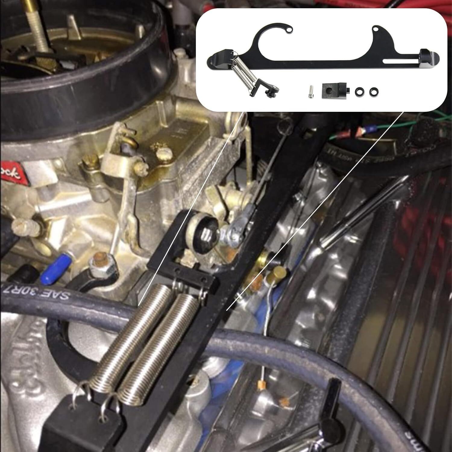 Throttle Cable Carb Bracket Carburetor 350 for Holley Aluminum 4150 4160 Series