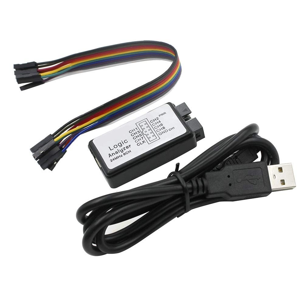 Usb Logic Analyzer Device With 12pcs 6 Colors Test Hook Clip Set Usb Cable 24mhz