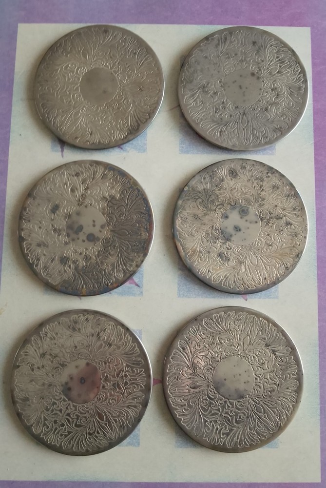 Shudehill Giftware 7 Pieces Coaster Set Silver Plated Uncleaned