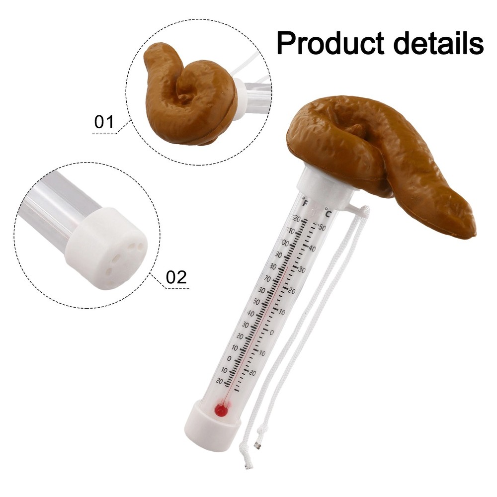 Pool Water Temperature Thermometer Floating Poop Design Easy Read Display
