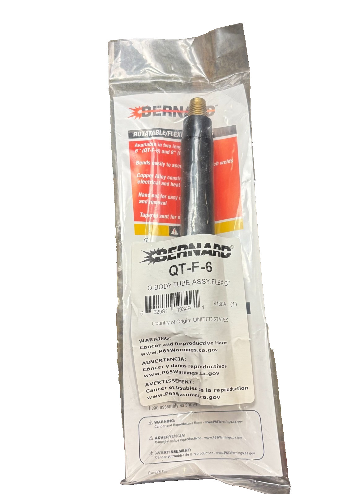 NEW Bernard - QT-F-6 - Flex Neck Body Tube Assy, Flex 6"