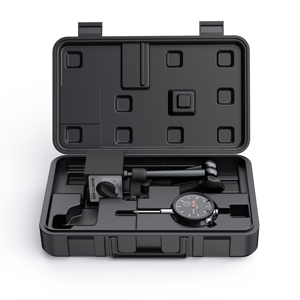 0-1"/0.001"Dial Indicator with 176lbs Max Pull Magnetic Base for Table Saw, CNC