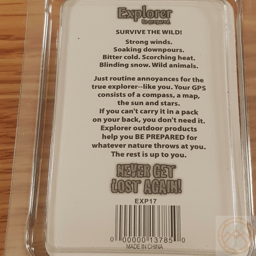 Explorer Compass / Thermometer In One With Integrated Carabiner Black Casing