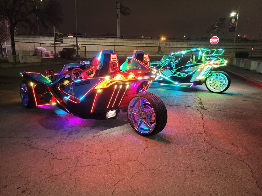 8PCS 4FT SET Single Row LED Chasing Flow IP68 LED Strips Lights Bluetooth+Remote