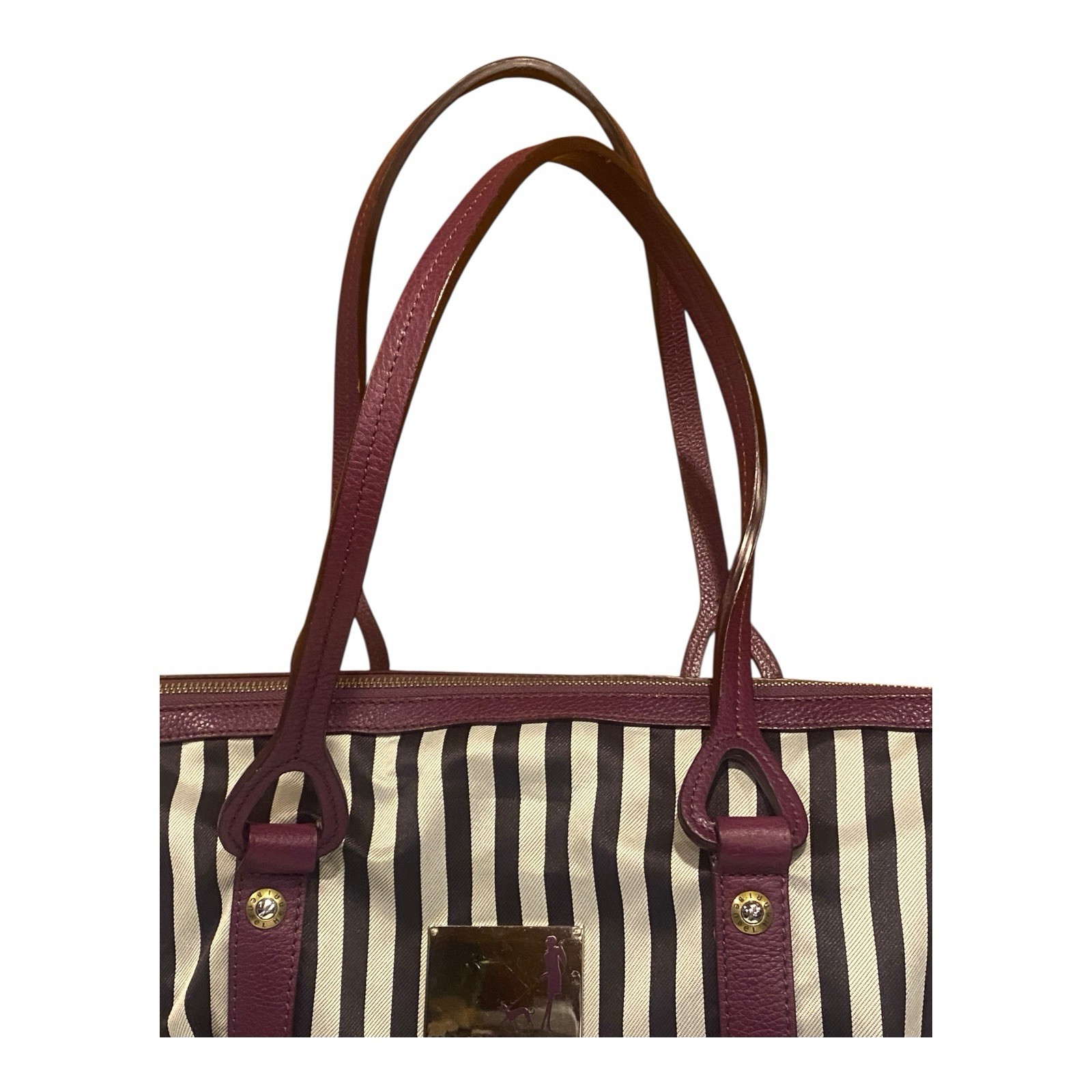 Henri Bendel Iconic Stripe Pet Carrier Dog Bag 5th Ave NY Travel Designer RARE!