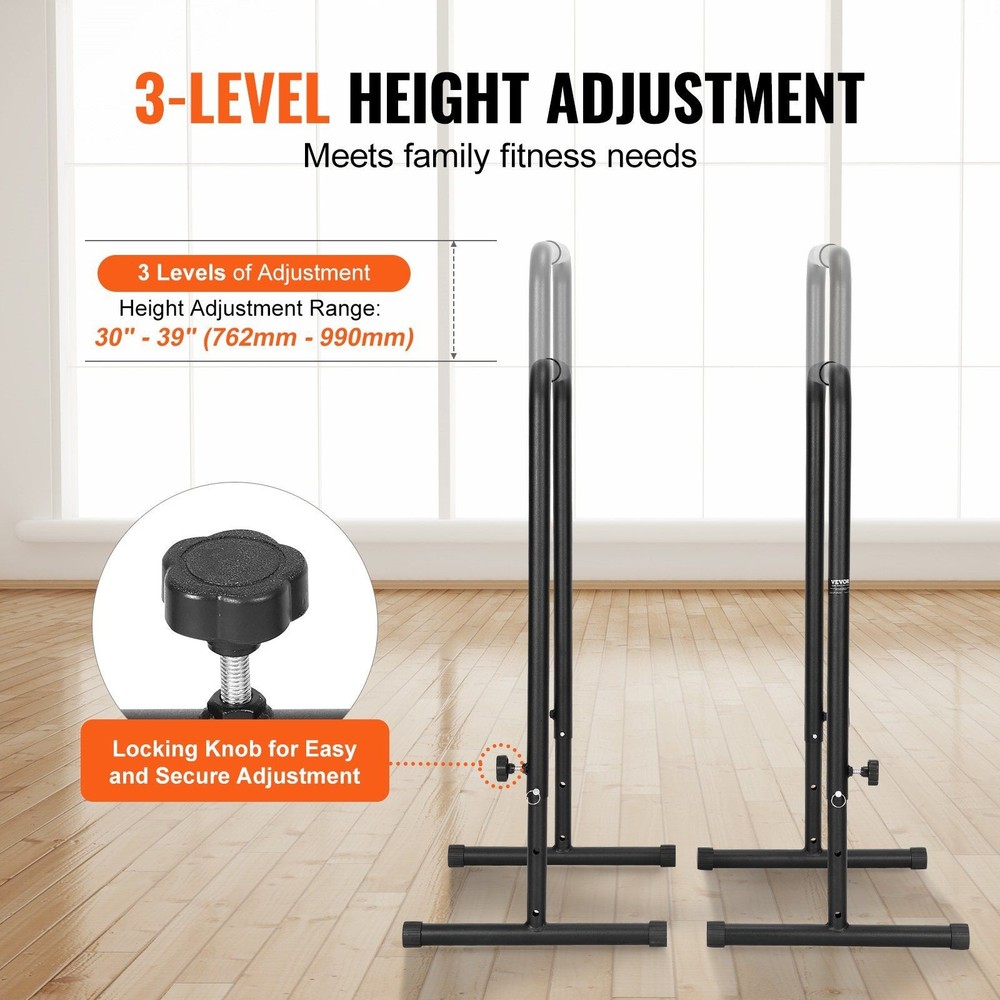 Wide Base Dip Stand 440lb Load Capacity for Stability During Movements