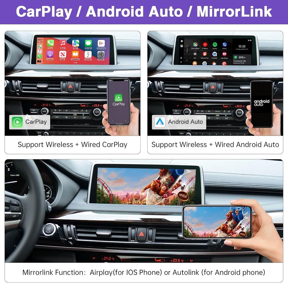 Wireless CarPlay Android Auto Retrofit Kit Decoder Box for BMW NBT 2012-2017 US