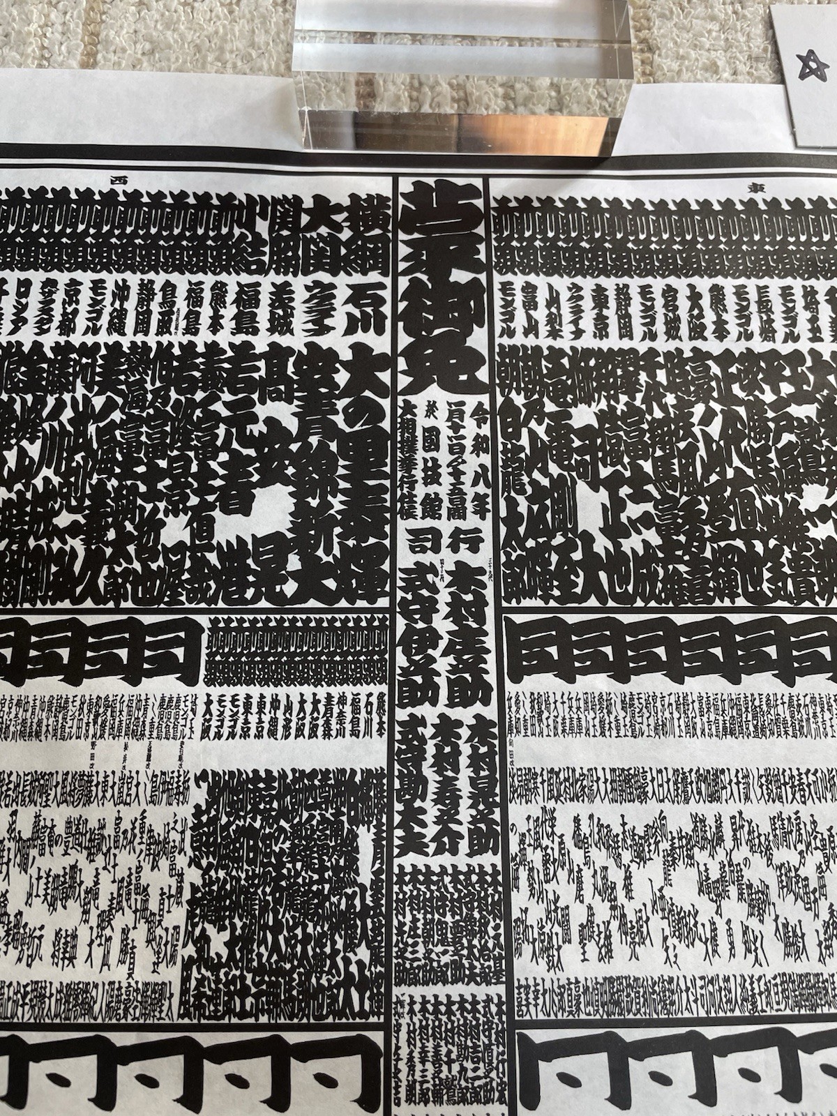Sumo Banzuke-hyo ranking table Tokyo Ryogoku place January 2026 From Japan !