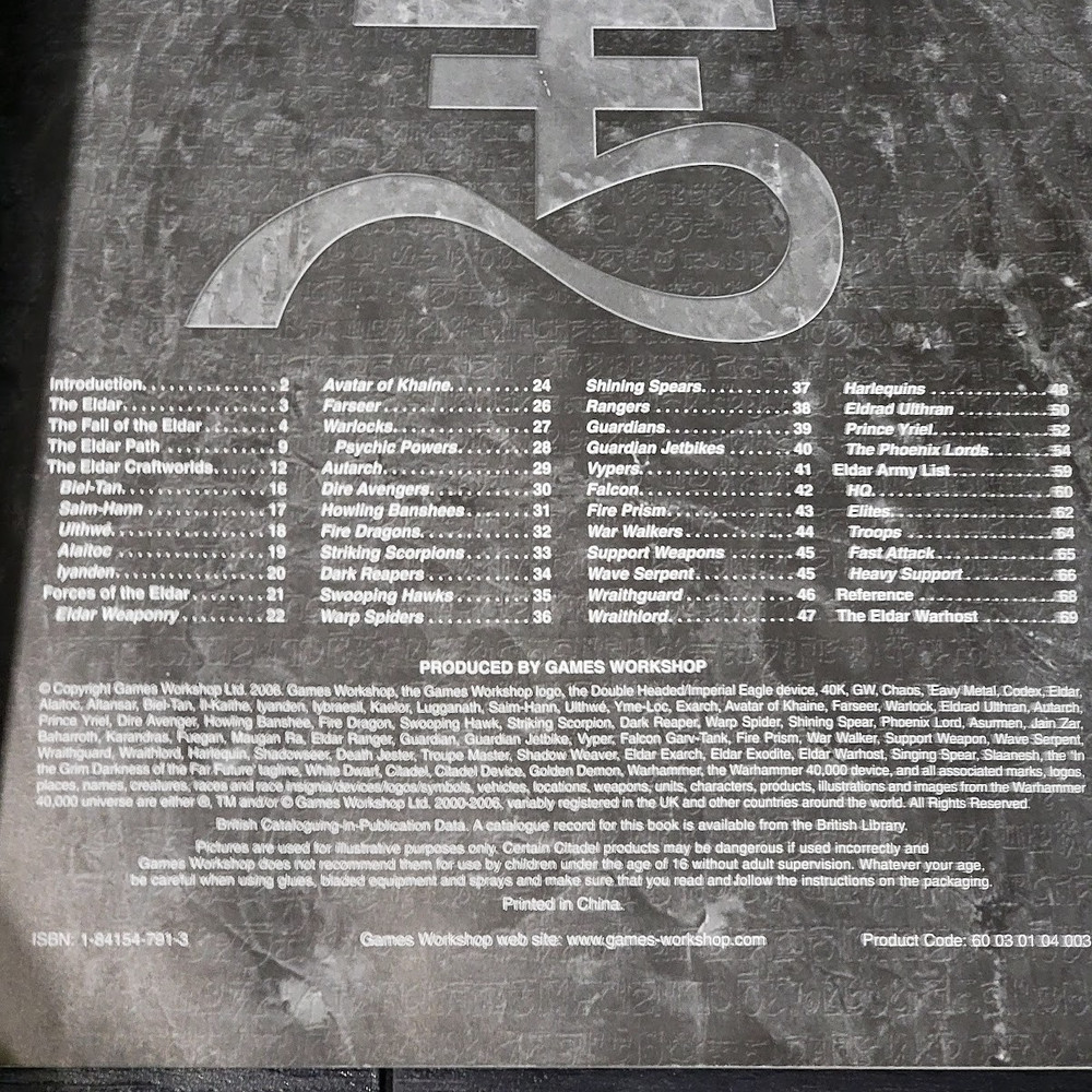 WARHAMMER 40,000 ELDAR Codex 2006 4th Ed Softcover Book Games Workshop