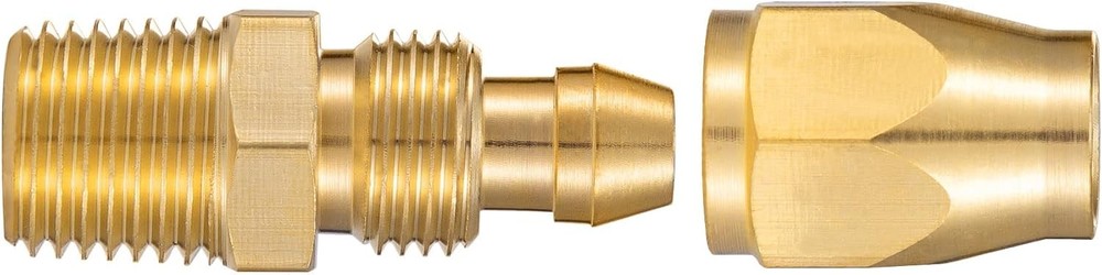 Premium Solid Brass 2PCS Reusable Replacement Fitting 1/4 Inch, Bronze