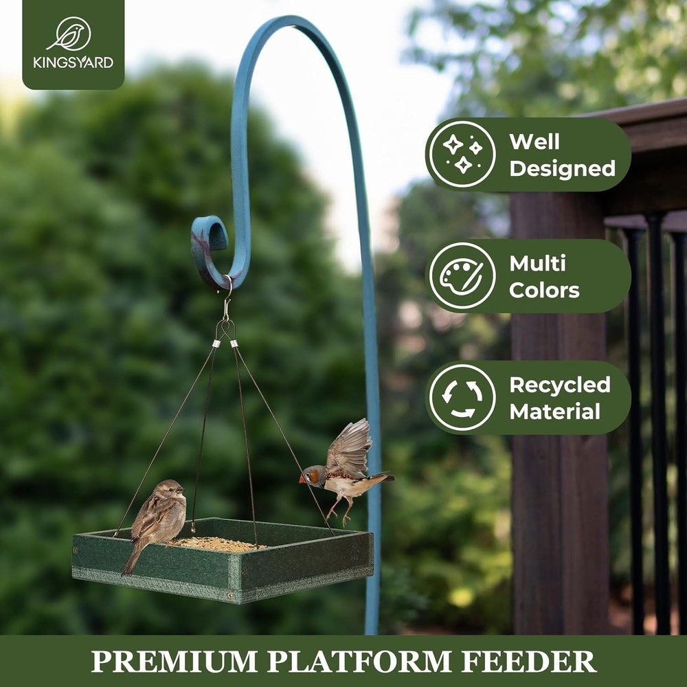Composite Platform Bird Feeder, 3.5 lbs Large Capacity,