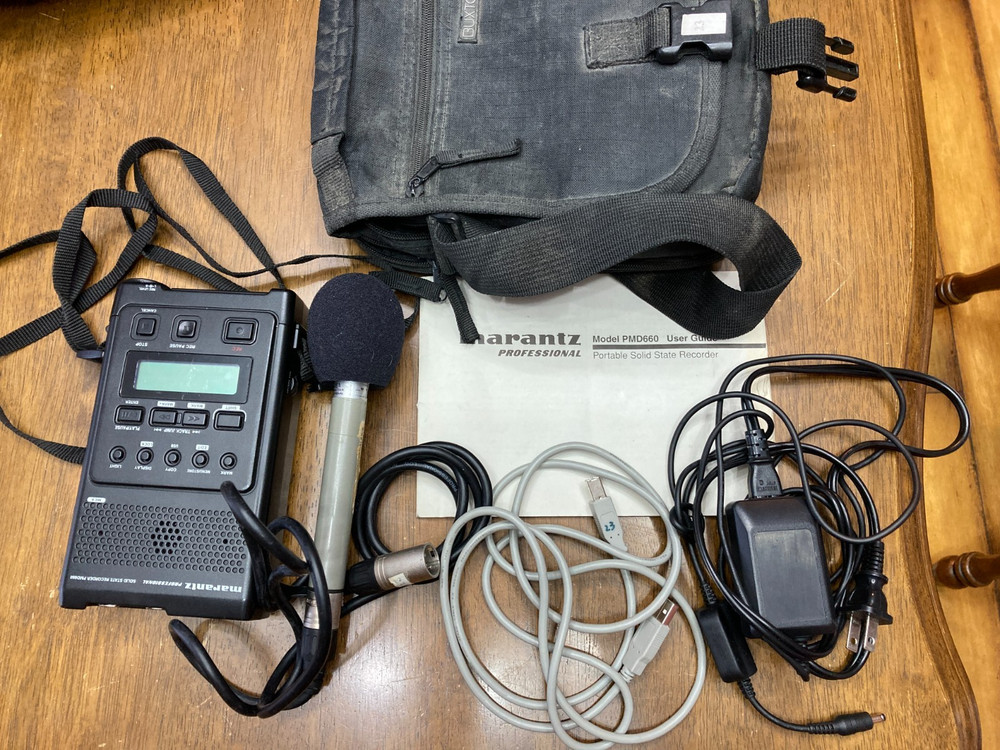 Marantz PMD660 Professional Solid State Sound Recorder, user guide and case