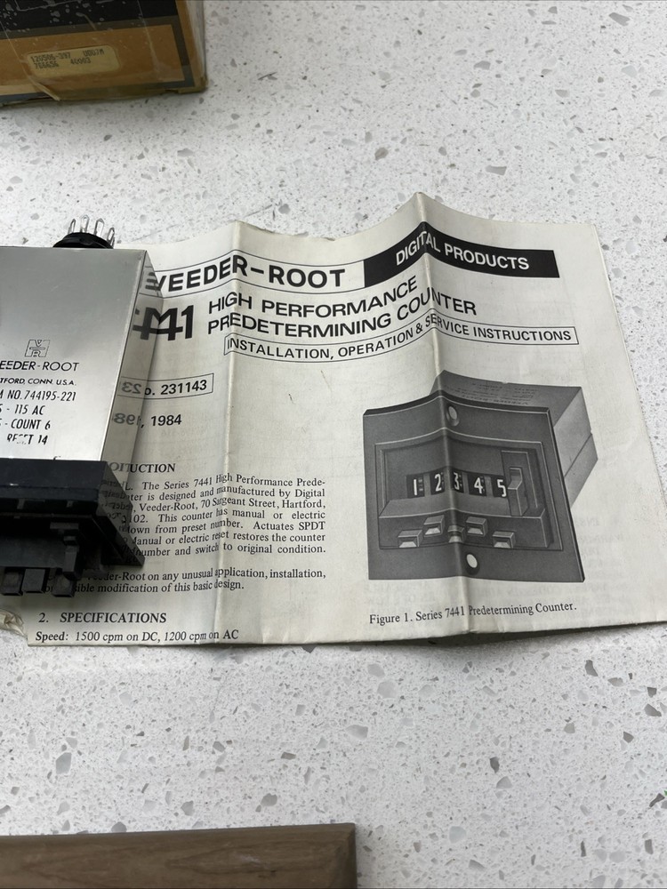744195-221 Veeder Root High Performance Predetermining Counter 115VAC
