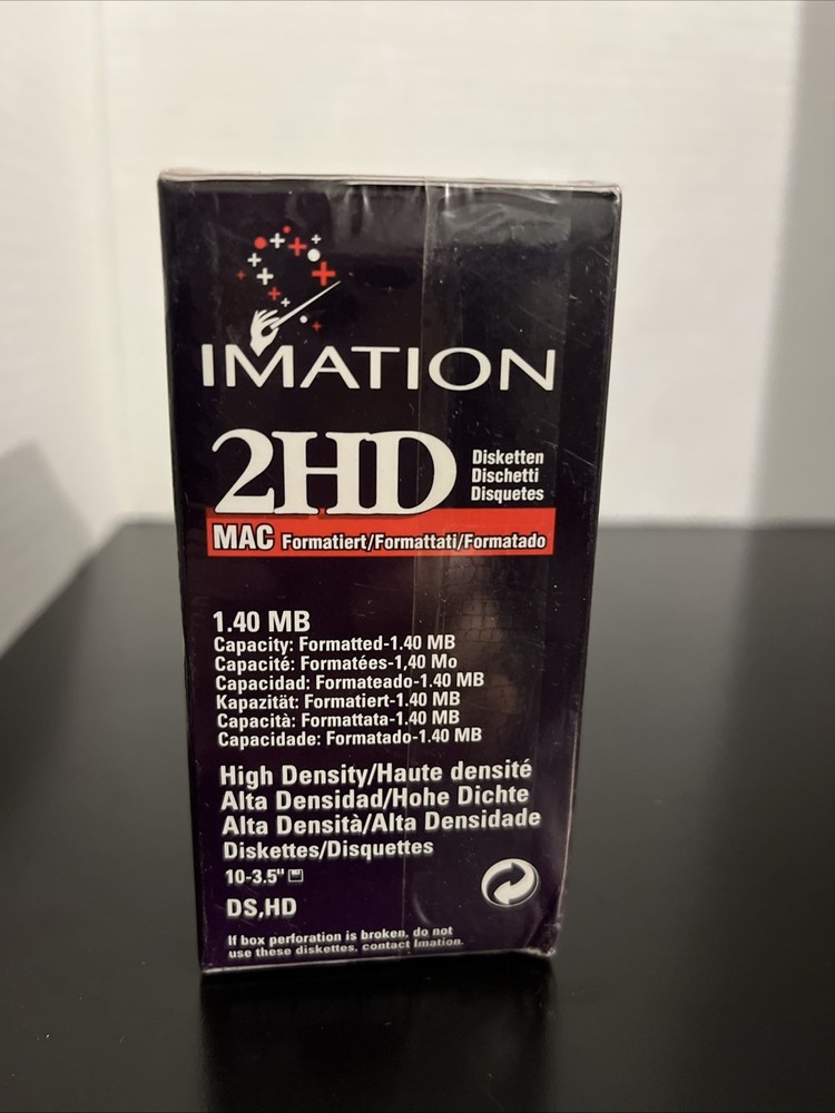 Imation 2HD 3M Floppy Discs 3.5" 1.40 MB Diskettes 10 Pack IBM Formatted SEALED!