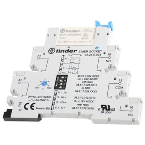 1pk FINDER 38.21.0.012.0060 Multi Function Time Delay Relay, Screw, 0.1 s -