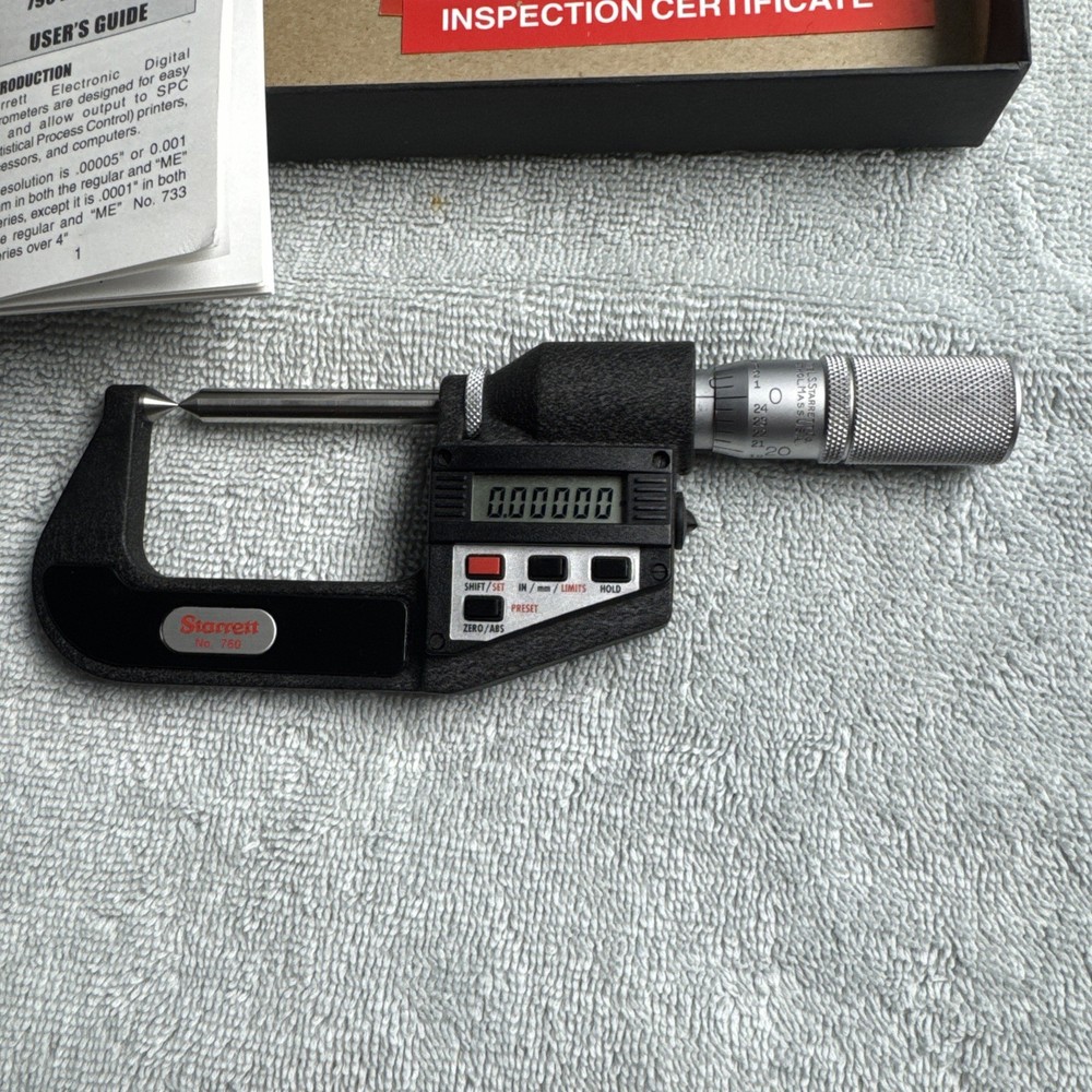 Starrett 760FL Electronic Screw Thread Comparator Micrometer + Box & New Battery